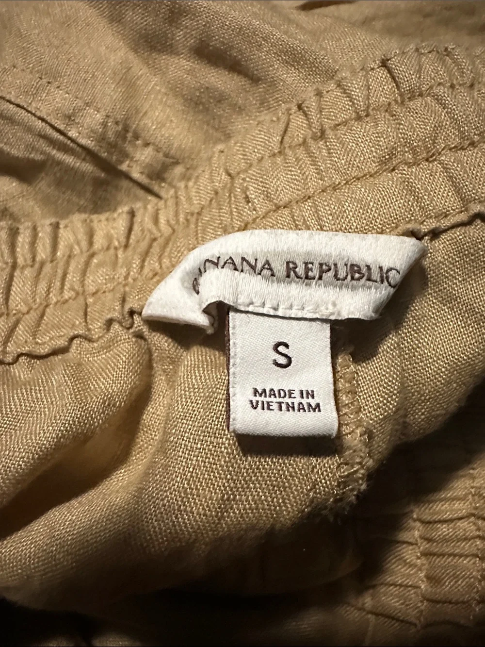 NEW! BANANA REPUBLIC BARREL-LEG LINEN PULL-ON PANT - SMALL ⛓️‍💥